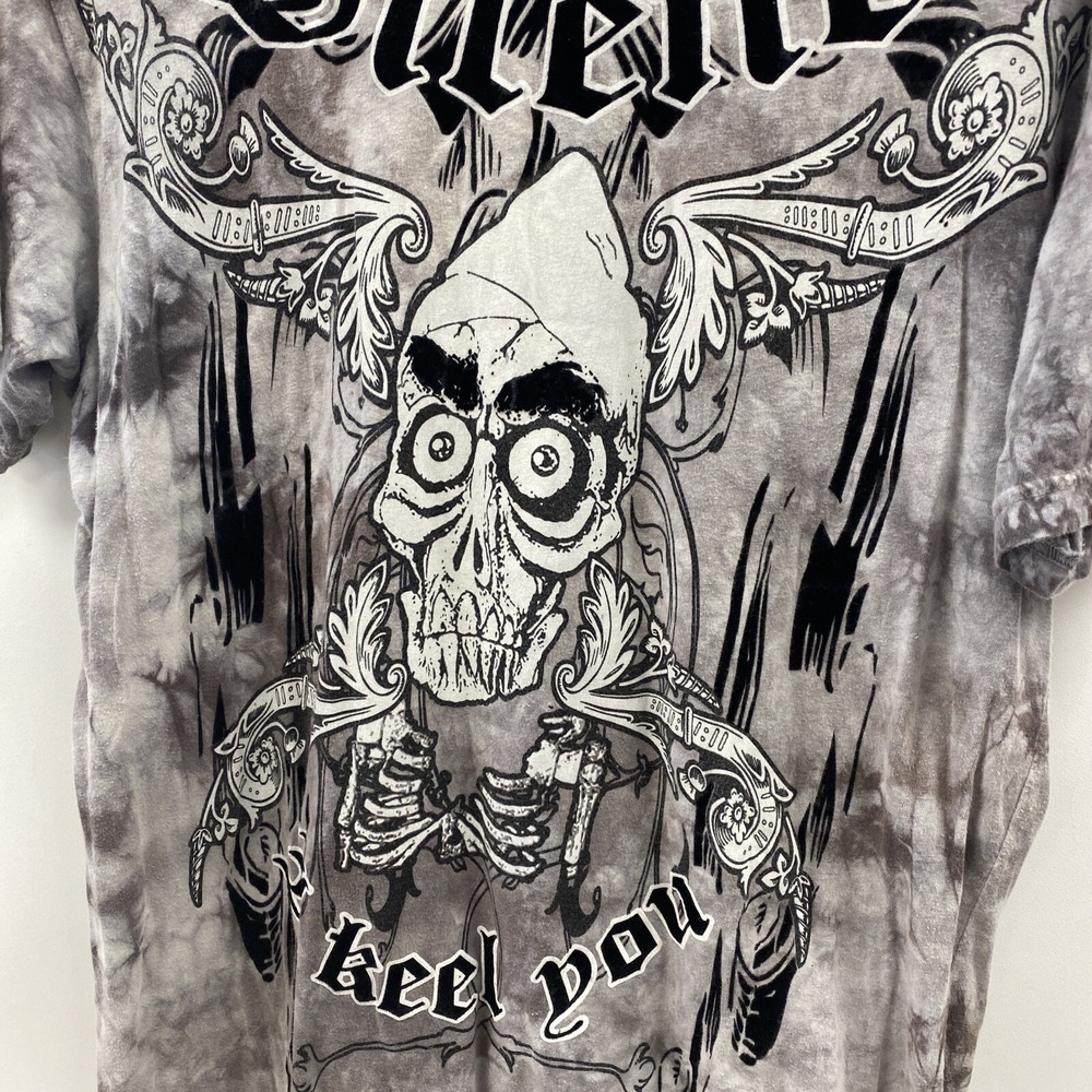 Jeff Dunham Achmed "Silence I Keel You" T-shirt mens large gray tie dye short sl - Picture 3 of 12